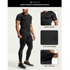 ATHLIO Men's 3-Pack Cool Dry Compression Shirts, Short Sleeve Sports