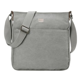 Troop London TRP0236 Classic Canvas Across Body Bag Ash Grey
