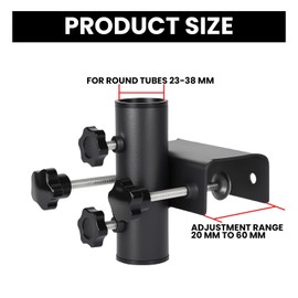 XINSUO Parasol Holder Balcony Railing, Patio Parasol Holder, Parasol Holder Balcony Square Clampable, Adjustable Balcony Bracket for Clamping Range 63-20 mm, Umbrella Diameter 23-38 mm