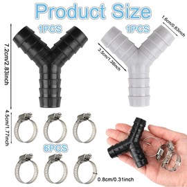 SGFNXB Washing Machine Hose Connector,Washing Machine Waste Pipe Connector,8 Piece Set 3 Way Y Splitter for Pipes Washing Machine Waste Splitter,Waste Pipe Connector compatible 16-27mm Diameter Hoses