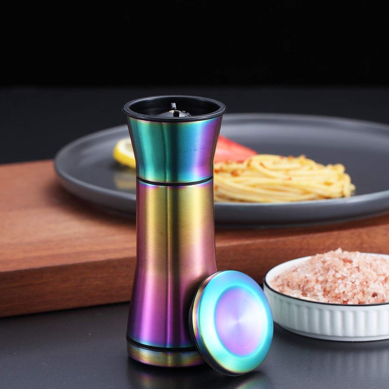 Rainbow Salt And Pepper Shakers, Kyraton Titanium Plating Stainless Steel
