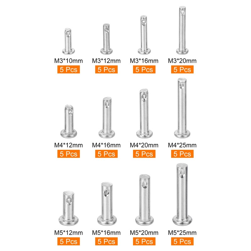 sourcing map 60Pcs M3 / M4 / M5 12 Sizes