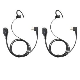 Karier Walkie Talkie Headset Earpiece with PTT Mic and Soft Silica Gel C Shape Earloops for Motorola CLS1410 CLS1100 CP200 GP3188 Two-Way Radios (2 Pack)