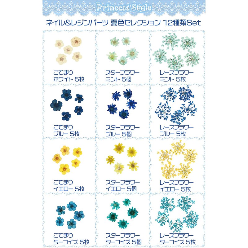 Princessstyle Nail & Resin Parts, Dried Flower Parts (Summer Color