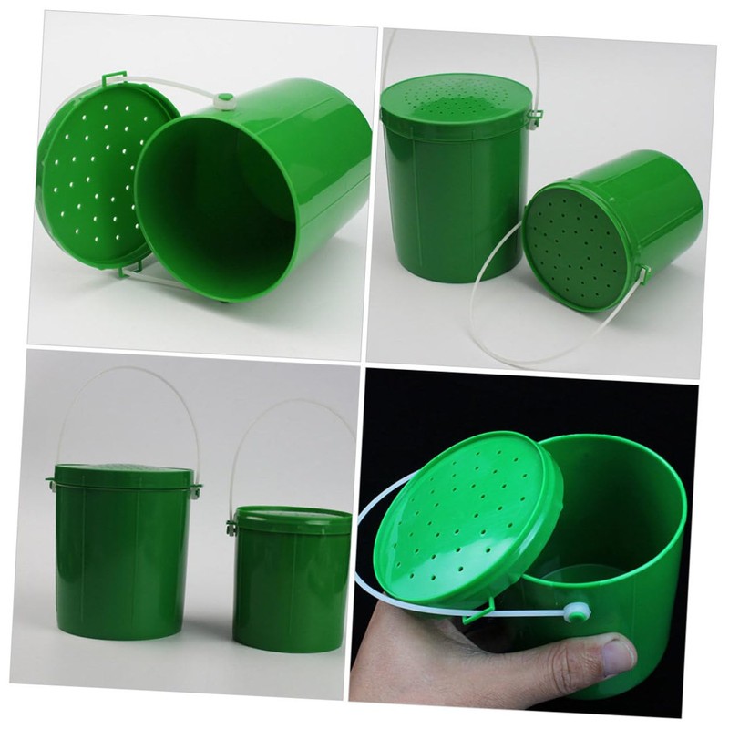 BESPORTBLE 2sets Plastic Fishing Bucket Container Handle Bait Cooler for