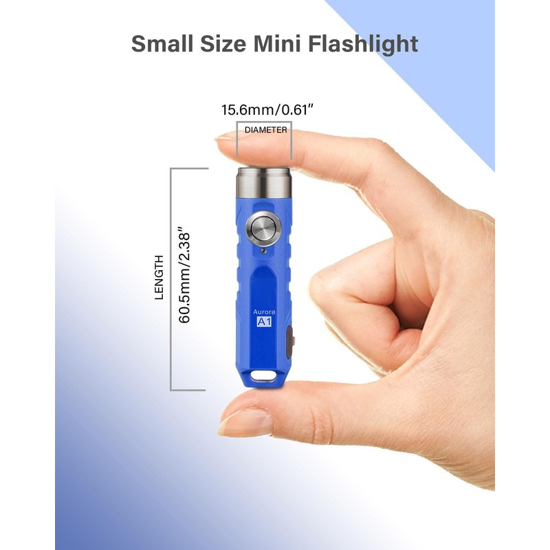 RovyVon Aurora A1 G4 USB C Rechargeable Mini Flashlight, Small