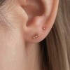 Leang 14K gold field triple ball earrings (1 piece) /