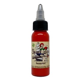 REACH Compliant Sailor Jerry Tattoo Ink, Fire Red, 30 ml, Red, German Tattoo Ink with Certificate, Tattoo Ink, German Red Tattoo Ink, Made in Germany