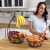 Fruit Basket with Banana Hanger and Fruit Bowl. Kitchen Counter