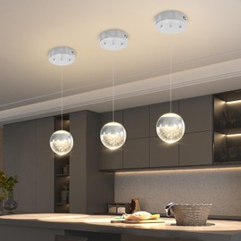 Crystal Pendant Light for Kitchen Island,Small Chandelier Lights Fixture, Hanging Lighting Ceiling Light Fixture Modern Adjustable Pendant Lighting for Dining Room Bedroom