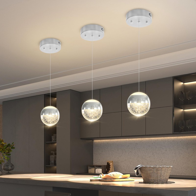 Crystal Pendant Light for Kitchen Island,Small Chandelier Lights Fixture, Hanging