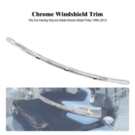 HDBUBALUS Chrome Fairing Windshield Windscreen Trim For Harley Electra Street Glide 96-13