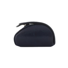 2077-01 Glasses Case, Men's, Women's, Glossy, Oil Leather, Leather, Fashionable, Stitching, Semi-Hard Case, Navy