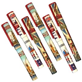 Souvenirs 6 pcs London Landmark Cap Pens, Great British and Gifts Union Jack Pen England Iconic Picture Pens