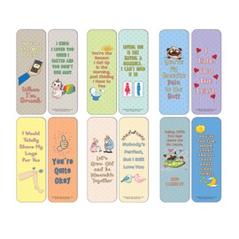 Creanoso Funny Love Confessions Bookmarks (60-Pack) - Premium Quality Gift Ideas for Children, Teens, & Adults for All Occasions - Stocking Stuffers Party Favor & Giveaways