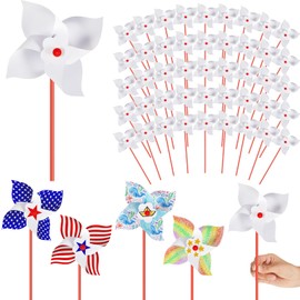 Simgoing 800 Pcs DIY Paper Pinwheels for Kids Bulk White Blank Paper Pinwheels Kids' Paper Craft Kits for Boys Girls Summer Activities, School Group Daycare Home Fun Graffiti Art Craft Project