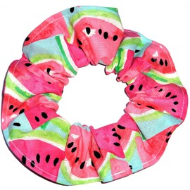 Watermelon Slices Hair Scrunchie Handmade by Scrunchies by Sherry Ponytail