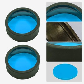 Aoling Motorcycle Fog Lamp Lens Cover, Lens Cover, LED Craft Light, Translucent, Light Color Change, Light Red, Amber, Green, Blue Lens 2 Each & Rubber Fixed Cover Set