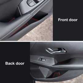 Auovo Center Console Mats for Nissan Sentra Accessories 2020-2024 Vehicle Cup Holder Inserts Center Console Liner Door Pocket Liner Mat Pad Premium Custom Interior(13pcs, Red)