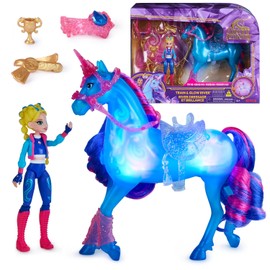 Unicorn Academy, Train & Glow River Unicorn with Isabel, 3 Training Accessories & Light up Effect, Dolls & Unicorn Toys for Girls Ages 4 and up