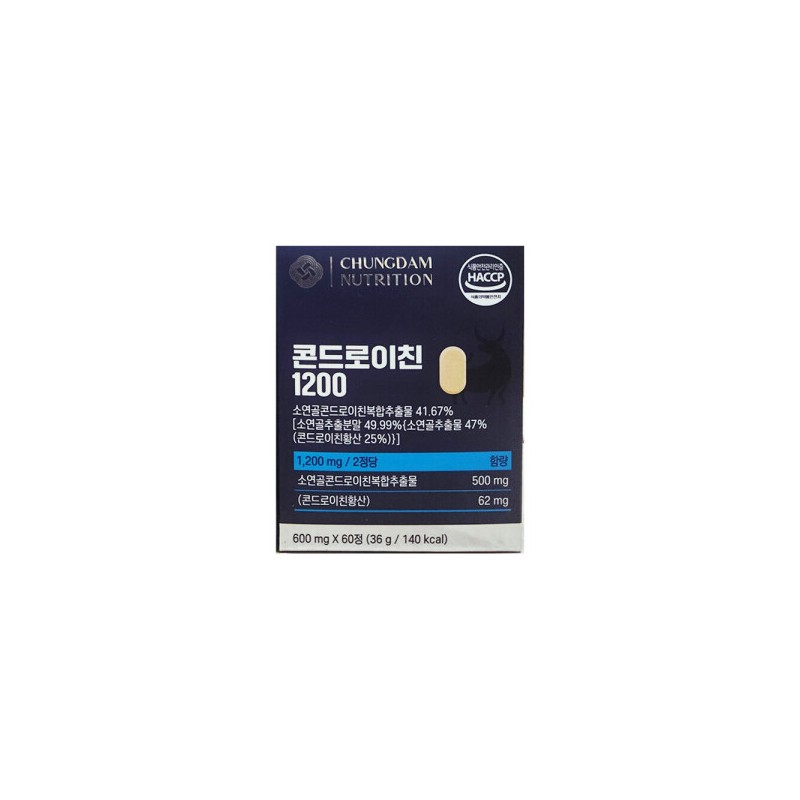 Cheongdam Nutrition 청담뉴트리션 콘드로이친 1200 600mg x 60정 1개 /
