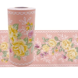 Yifasy Floral Wallpaper Border Self Adhesive PVC Tiles Sticker Roll Removable Bathroom Kitchen Wall Decoration Yellow Peony