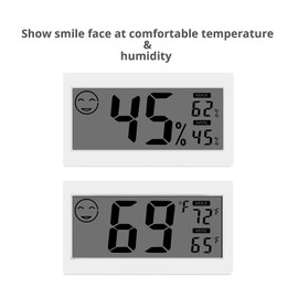Digital Thermometer Indoor Hygrometer Room Temperature Monitor Humidity Gauge with Big Screen Stand Wall Hanging Magnet Greenhouse House Kitchen Car