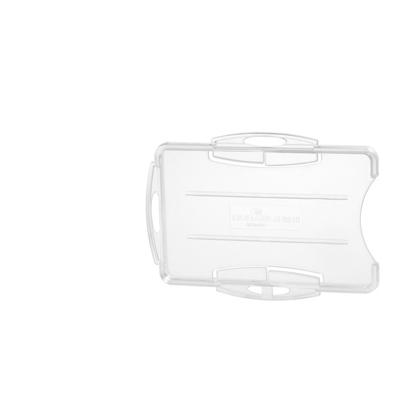 Durable Open Face Dual ID-Card Holder, Vertical or Horizontal Orientation, 0.28" x 3.63" x 2.75", Clear (891919), Two Cards