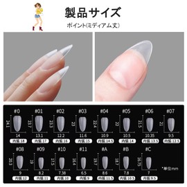 Missgooey Nail Tips, Sanded Nail Tips, Set of 300, 15 Sizes, Almond, Full Coverage, Plain Tips, Clear Tips, Practice, Commercial Use, Self Gel Nails