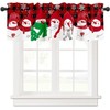Gaakvrr Christmas Valance Curtains for Windows, Christmas Snowman Red Panels