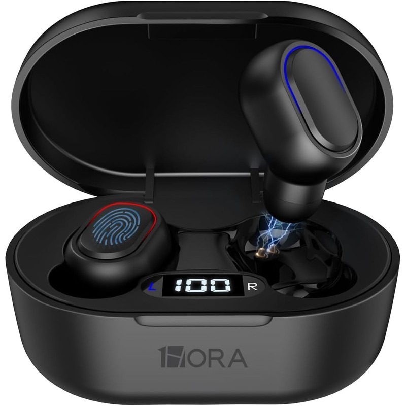 1 Hora Audífonos Inalámbricos Bluetooth con Pantalla LED