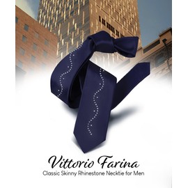 Vittorio Farina - Corbatas clásicas para hombres, accesorios de moda para hombre, corbata para cualquier ocasión, marino, Talla única