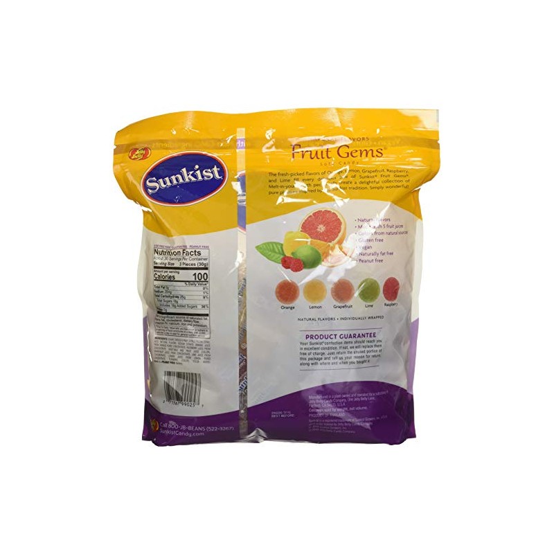 Sunkist Fruit Gems Soft Candy, Assorted Natural Flavors, 2-lb
