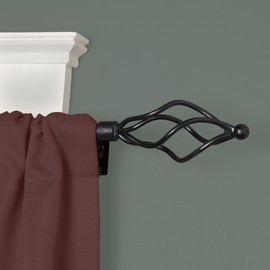 Kenney KN65232 Eggbeater Standard Decorative Window Curtain Rod, 48 to 84-Inch, Black