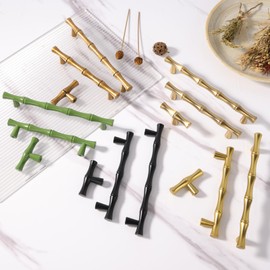 Vicycmc Green Cabinet Pulls 5 Inch(128mm) Hole Center,Zinc Alloy Solid Dresser Cabinet Handles Luxury Drawer Pull Hardware for Bedroom, Kitchen 6 Pack ZJ01