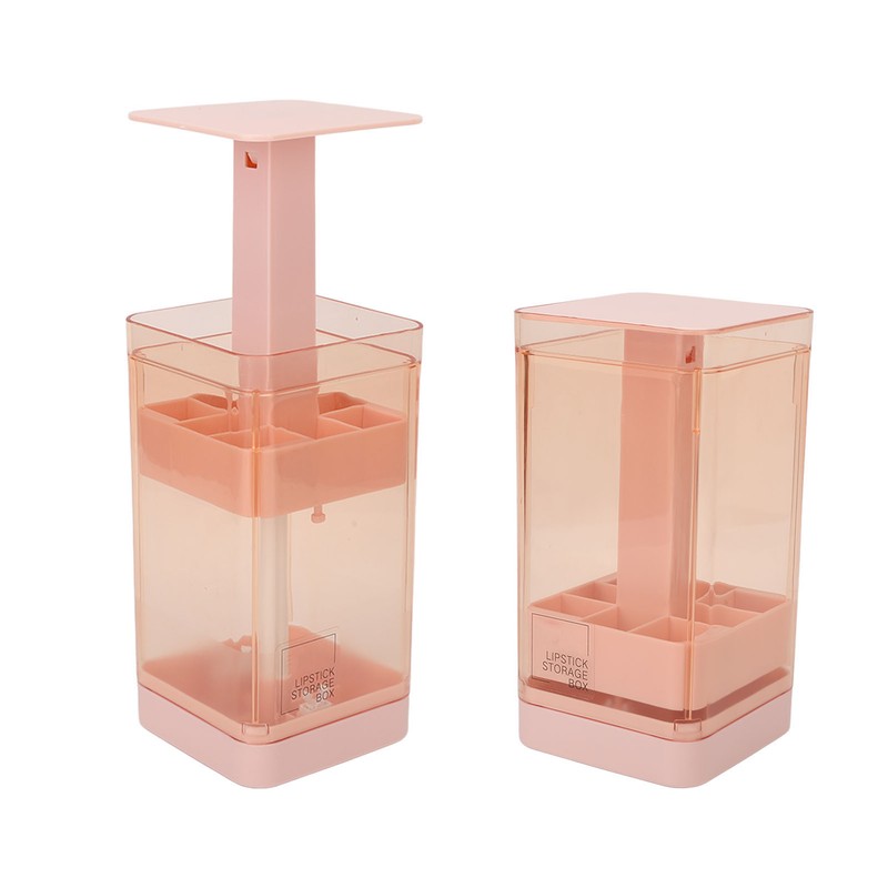 Lipstick Holder Auto Lifting Dustproof Large Capacity Transparent Window Lipstick