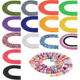 sjavocado Clay Beads,6 Strands 6mm Vinyl Disc Beads Polymer Clay Beads Spacer Beads for Jewelry Making Flat,Necklaces, Bracelets, anklets, Rings (Purple)