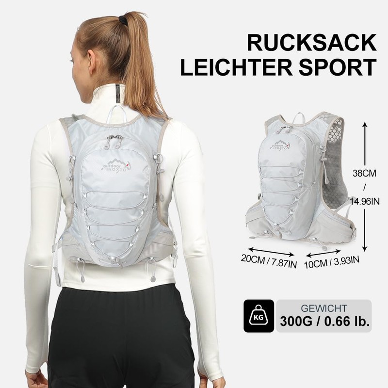 INOXTO Running Backpack, 5L Lightweight Hydration Bag, Suitable for Outdoor