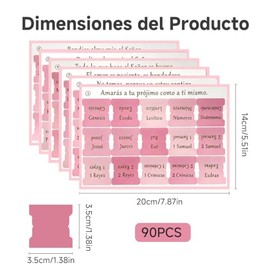 Separadores para Biblia en Espaol, 90 Pestaas de ndice Rosa Laminadas Doradas, Etiquetas Adhesivas para Estudio Bblico, Accesorios para Libros y...   