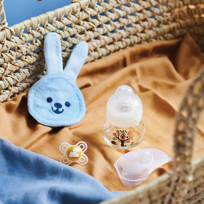 MAM Rabbit Teether Microfibre, 0+ Months, Light Blue