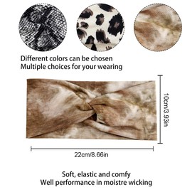 Headbands for Women, 3 Pieces Headband Women's Wide Elastic Boho Hair Bands, Elastic Hair Bands for Women, Turban, for Short Hair, Yoga, Workout, Running, Sports, Multicoloured