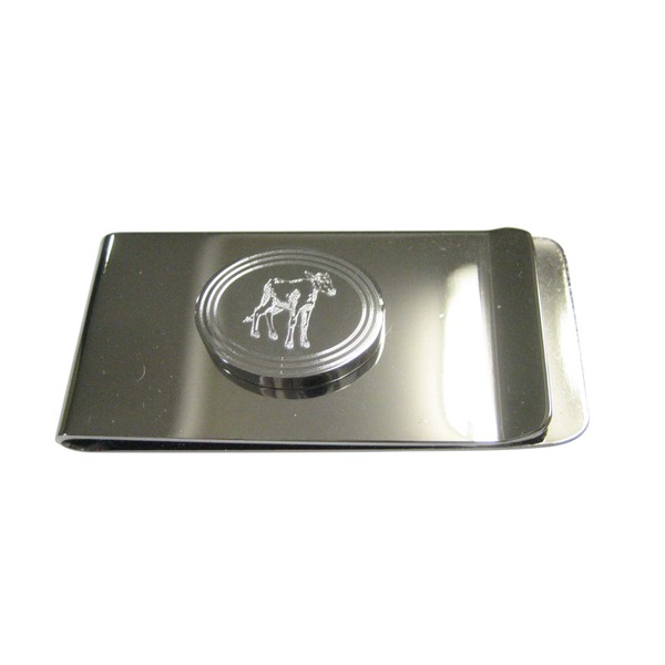 Kiola Designs Silver Toned Etched Oval Cow Calf Money Clip