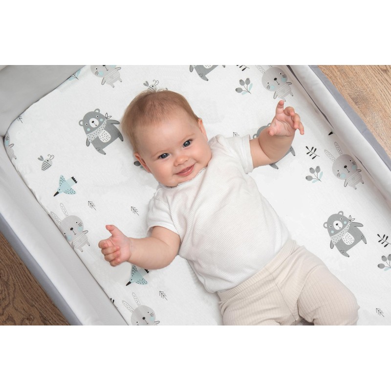 Lovely Hippo 2 x Fitted Sheets 83 x 50 cm
