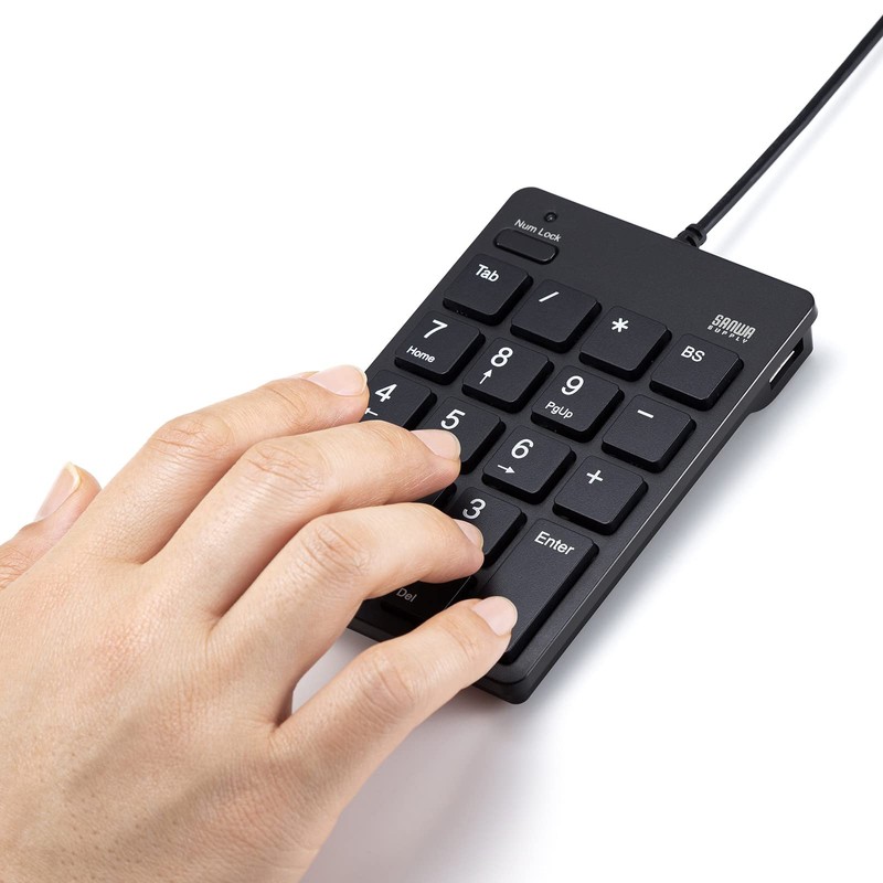 Sanwa Supply NT-18CUHBK USB Numeric Keypad (with Type-C Connector and