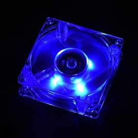 Ventilador de refrigeración de caja de PC de 4 pines mudo, 80mm Luz LED 12V Refrigerador de computadora, Para refrigeración de caja de computadora(Azul)