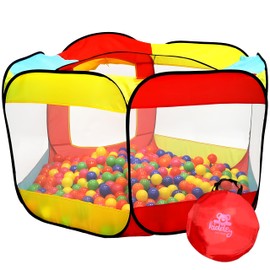 Kids Ball Pit Pop Up Large Tent for Toddlers - Indoor & Outdoor Gift Toys for Infants Girls & Boys, Baby Playpen with Zipper Storage Bag, BallPit Balls Not Included