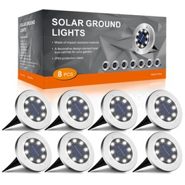 INCX Solar Lights for Outside,8 Pack Solar Light Outdoor Waterproof, Garden Lights Landscape Lighting for Patio Pathway Lawn Driveway Walkway White