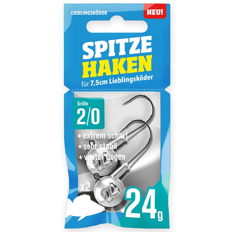 Lieblingsköder Pointed hook 2/0-2 jig hooks, weight: 24 g