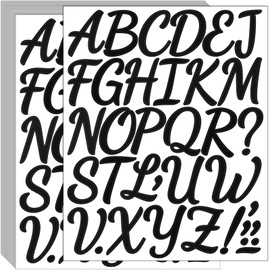 Bemeol 864 Pieces Letter Stickers 24 Sheets 2 Inch Alphabet Letter Stickers Self Adhesive Stickers Letters for Bulletin Board Classroom Mailbox Door Home Decor(Black)