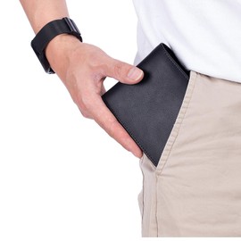 Lolo Carteras para Caballero RFID Hombre Cartera de Billete Tarjetas Billetera de Cuero (Café oscuro)